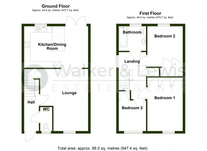 Floorplan for Parc Brychan, Penydarren, Merthyr Tydfil, Cf47 9EF
