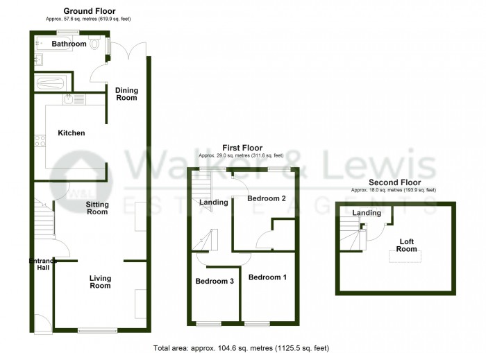 Floorplan for Edward Street, Pant, Merthyr Tydfil, CF48 2BD