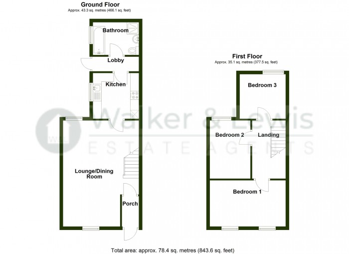 Floorplan for Muriel Terrace, Dowlais, Merthyr Tydfil, CF48 3PB