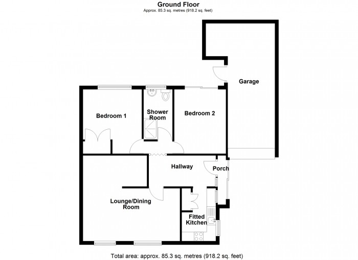 Floorplan for The Elms, Gwaunfarren Road, Penydarren, Merthyr Tydfil, Merthyr Tydfil