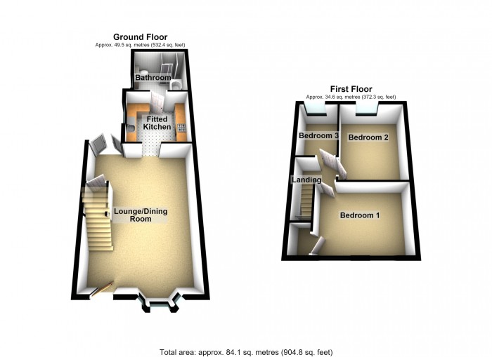 Floorplan for Nibloe Terrace, Merthyr Tydfil, Merthyr Tydfil