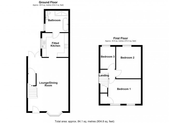 Floorplan for Nibloe Terrace, Merthyr Tydfil, Merthyr Tydfil