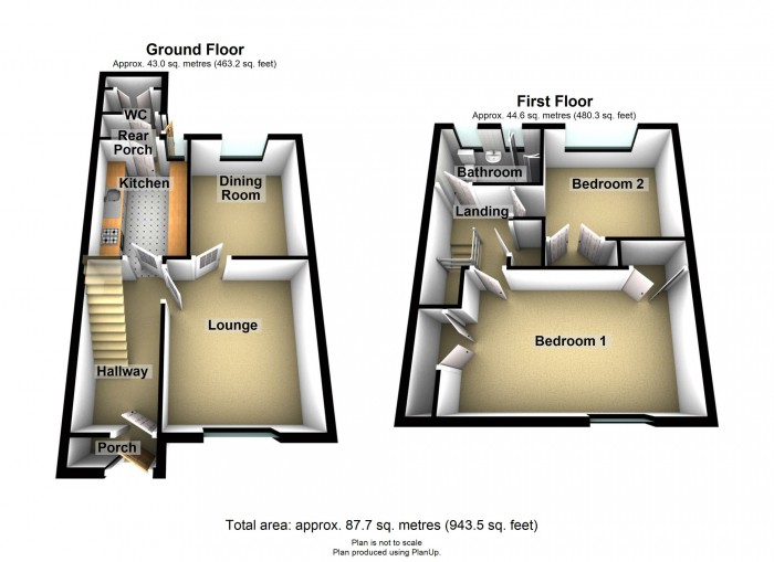Floorplan for Cae'R Wern, Merthyr Tydfil, CF48 1AB