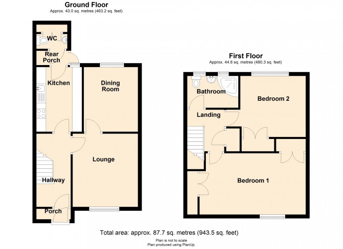 Floorplan for Cae'R Wern, Merthyr Tydfil, CF48 1AB