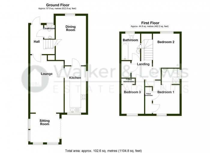 Floorplan for Cyfarthfa Gardens, Cefn Coed, Merthyr Tydfil, CF48 2SE