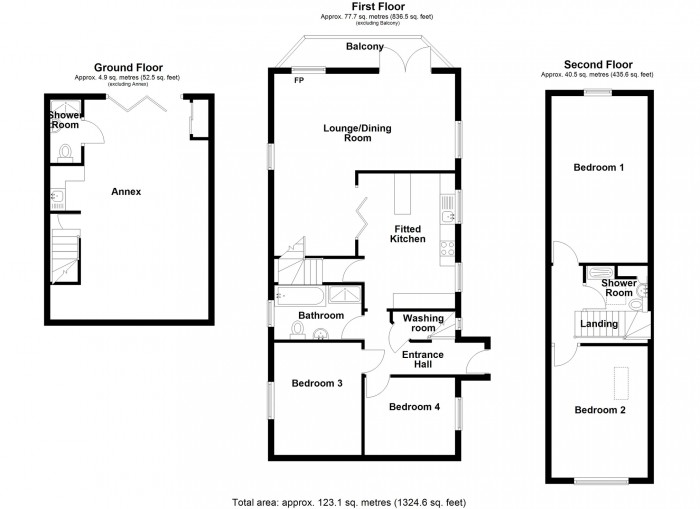 Floorplan for Ffrwd Wen, Park Lane, Treharris, Merthyr Tydfil, CF46 5LT