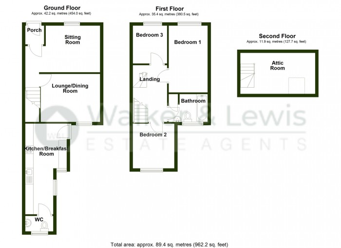 Floorplan for Oakland Street, Bedlinog, Treharris, CF46 6TE