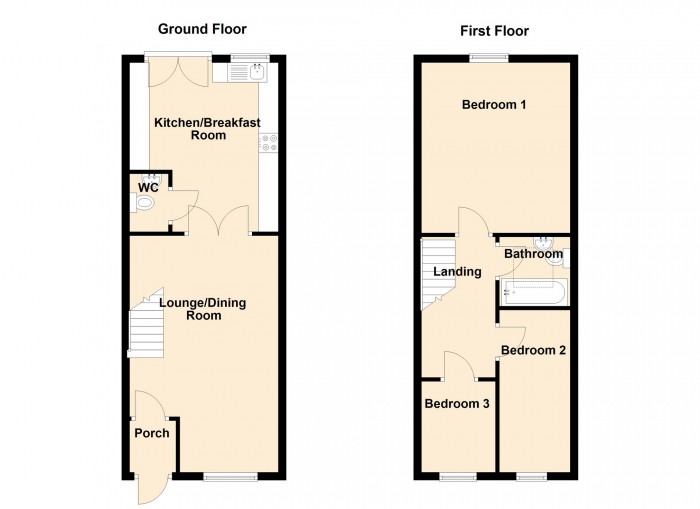 Floorplan for Brynglas Street, Merthyr Tydfil