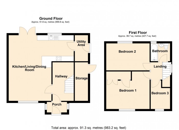 Floorplan for Aneurin Crescent, Merthyr Tydfil, South Glamorgan