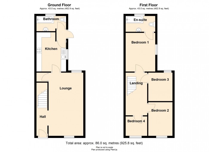 Floorplan for Chapel Street, Abercanaid, Merthyr Tydfil,CF48 1RX