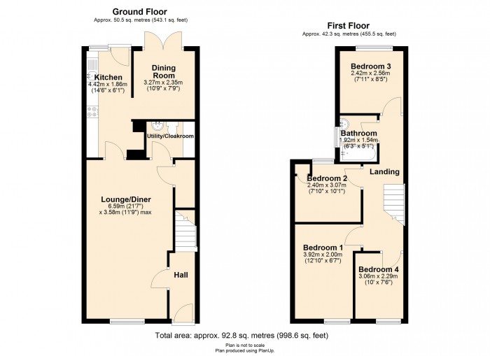 Floorplan for Pentrebach Road, Pontypridd