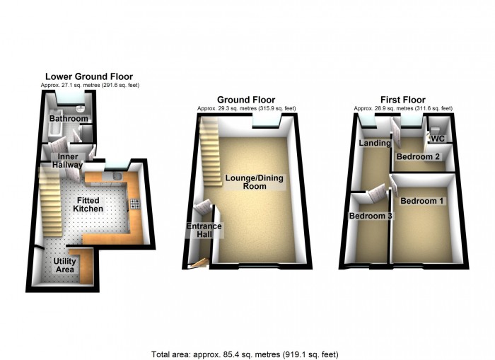 Floorplan for William Street, Merthyr Tydfil
