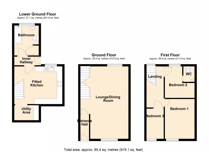 Floorplan for William Street, Merthyr Tydfil