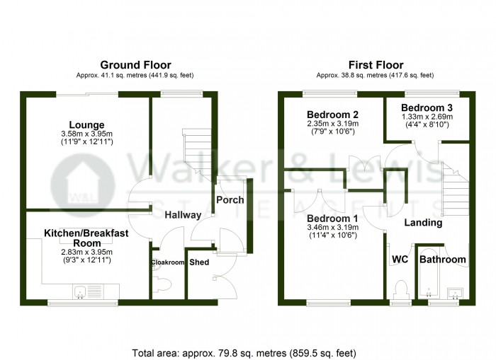 Floorplan for Yr Hendre, Nantgarw, Taff's Well