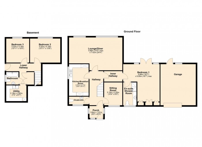 Floorplan for Ty-Gwyn Road, Pontypridd