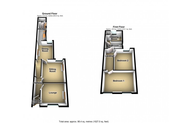 Floorplan for Williams Place, Merthyr Tydfil