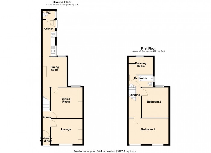 Floorplan for Williams Place, Merthyr Tydfil