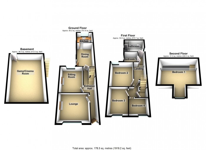 Floorplan for Pant Villas, Pant, Merthyr Tydfil