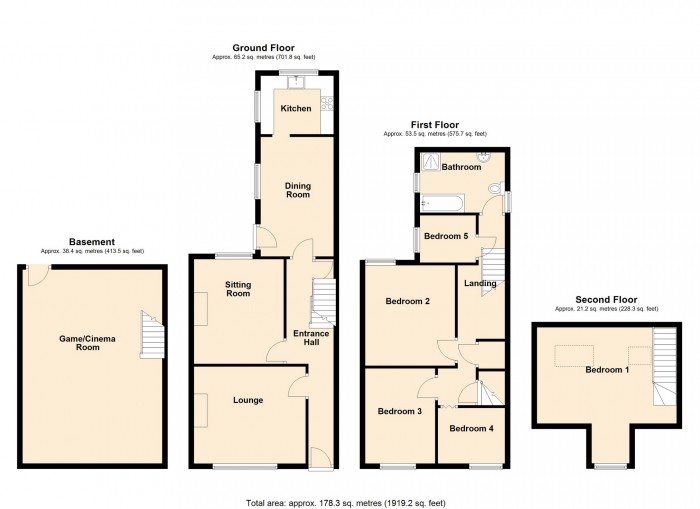 Floorplan for Pant Villas, Pant, Merthyr Tydfil
