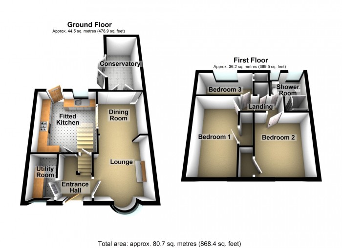 Floorplan for Oak Road, Merthyr Tydfil