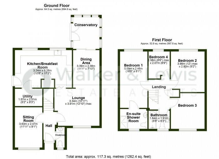 Floorplan for Llys Llewelyn, Llantwit Fardre, Pontypridd