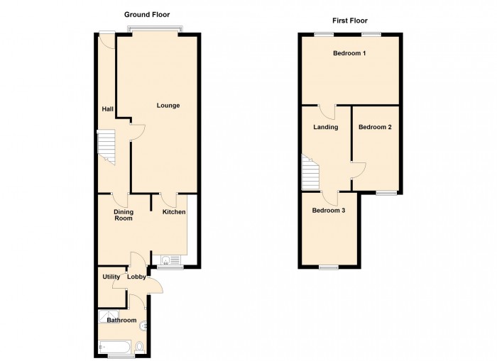 Floorplan for Oaklands Terrace, Treharris, CF46 5RG