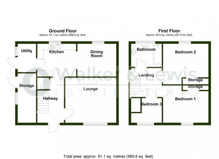 Floorplan for Heol Bonymaen, Pant, Merthyr Tydfil, CF48 2DN
