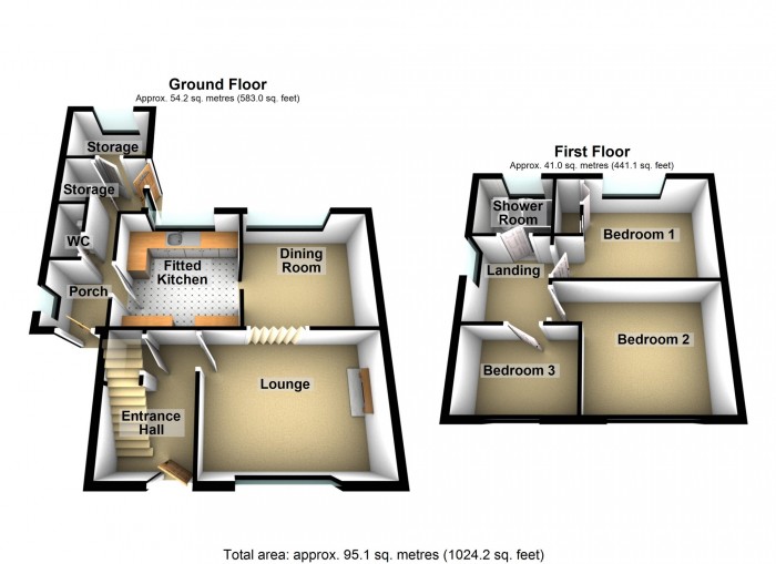 Floorplan for Glasier Road, Merthyr Tydfil