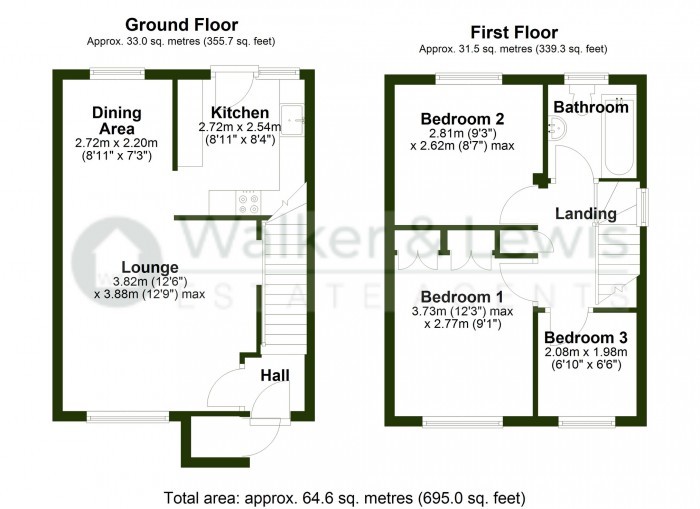 Floorplan for Llys Garth, Llantwit Fardre, Pontypridd