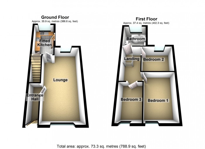 Floorplan for William Street, Merthyr Tydfil