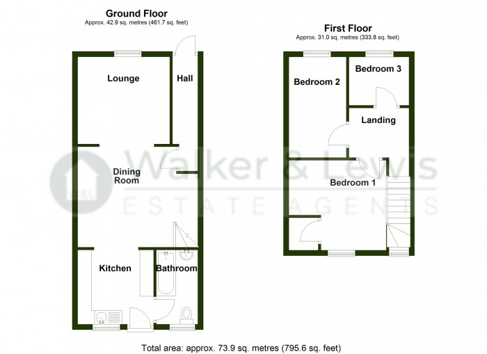 Floorplan for Primrose Hill, Merthyr Tydfil, CF47 0TF