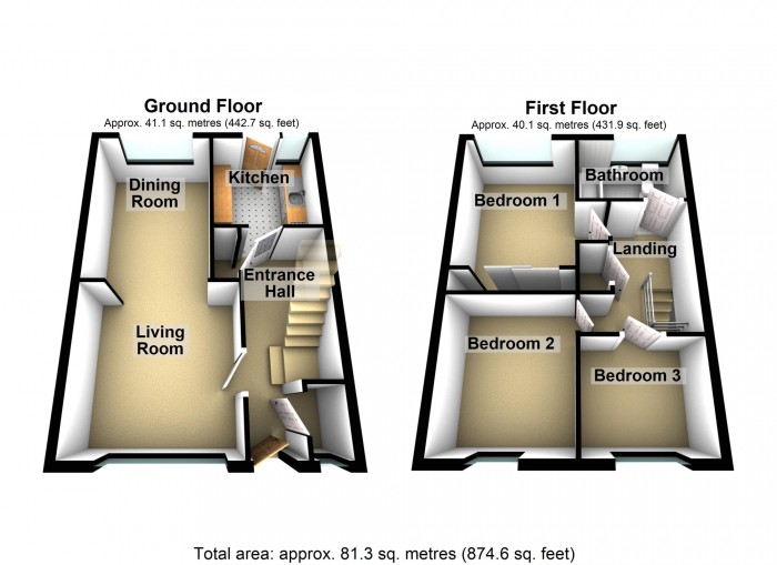 Floorplan for Morien Crescent, Pontypridd
