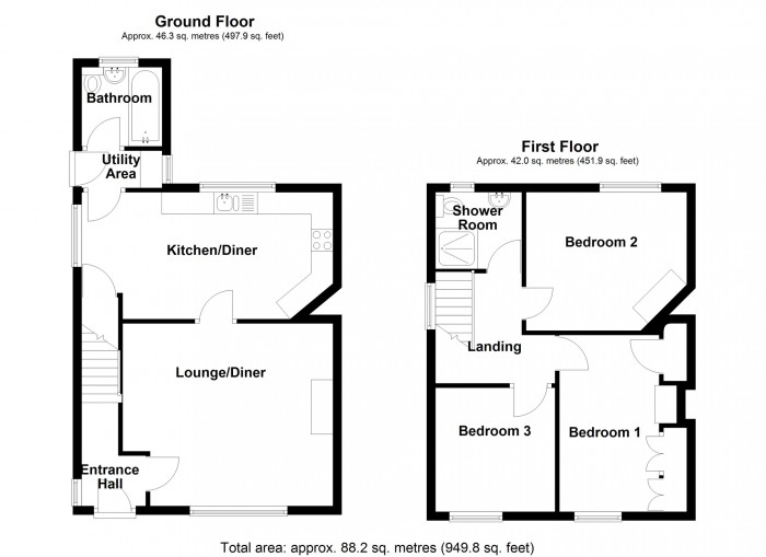 Floorplan for Bryntaf, Cefn Coed, Merthyr Tydfil