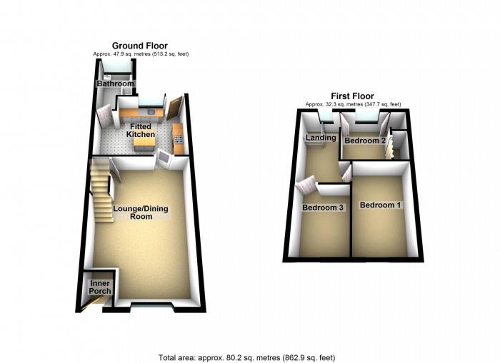 Floorplan for Wingfield Street, Aberfan, Merthyr Tydfil
