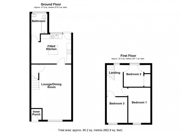 Floorplan for Wingfield Street, Aberfan, Merthyr Tydfil