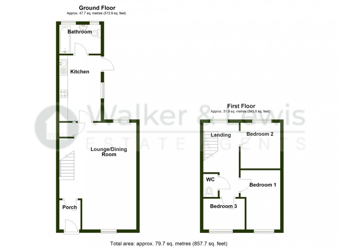 Floorplan for Yew Street, Troedyrhiw, Merthyr Tydfil, CF48 4EE