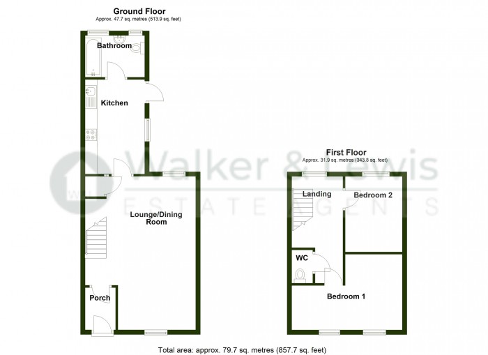 Floorplan for Yew Street, Troedyrhiw, Merthyr Tydfil, CF48 4EE