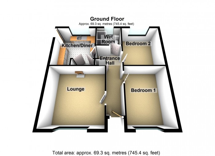 Floorplan for Pandy Close, Merthyr Tydfil