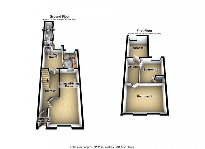 Floorplan for Brynmorlais Street, Merthyr Tydfil