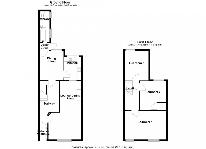 Floorplan for Brynmorlais Street, Merthyr Tydfil