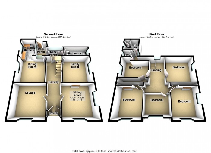 Floorplan for Brynonen House, Bryniau Cottages, Pant, Merthyr Tydfil