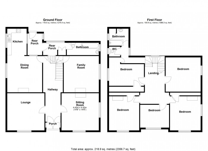 Floorplan for Brynonen House, Bryniau Cottages, Pant, Merthyr Tydfil