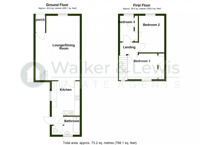 Floorplan for Russell Street, Dowlais, Merthyr Tydfil, CF48 3BG