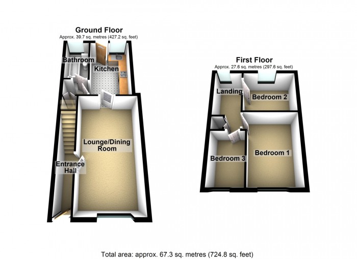 Floorplan for Tanybryn Place, Merthyr Tydfil
