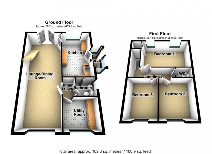 Floorplan for Raglan Grove, Merthyr Tydfil