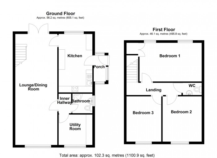 Floorplan for Raglan Grove, Merthyr Tydfil