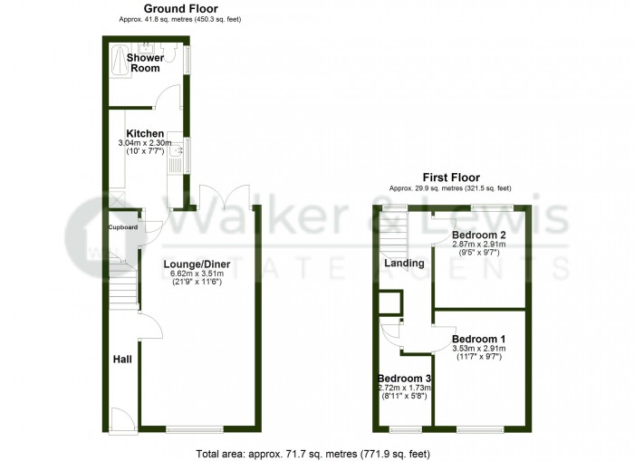 Floorplan for Bedw Road, Pontypridd