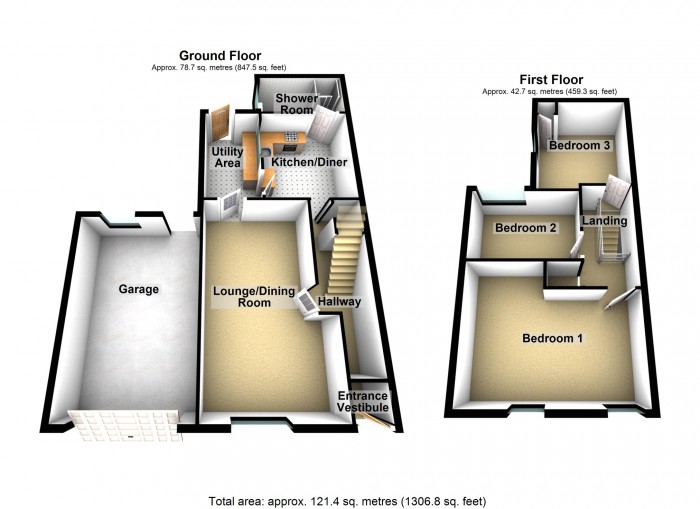 Floorplan for Darren View, Merthyr Tydfil