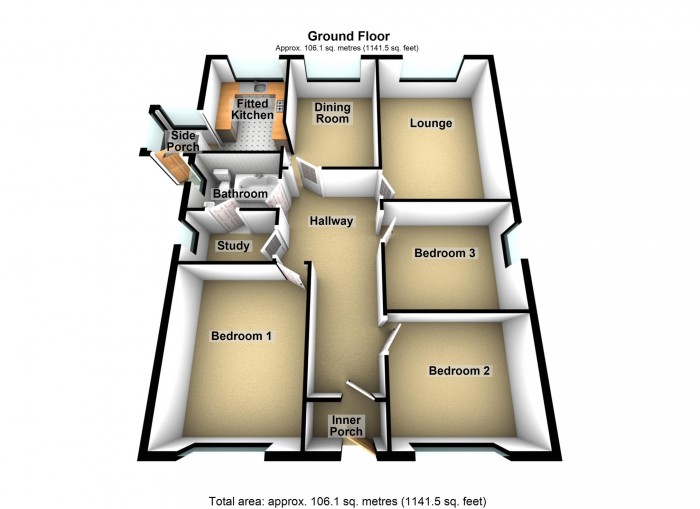 Floorplan for Windermere Gwaunfarren Close, Merthyr Tydfil