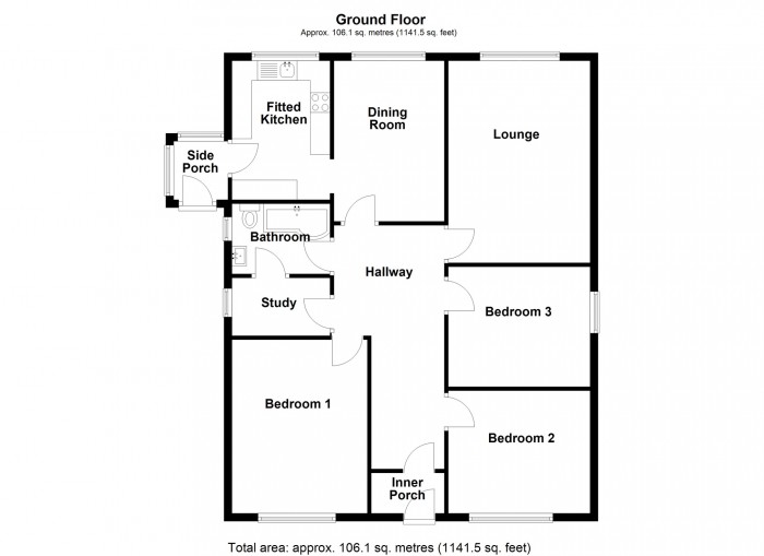 Floorplan for Windermere Gwaunfarren Close, Merthyr Tydfil